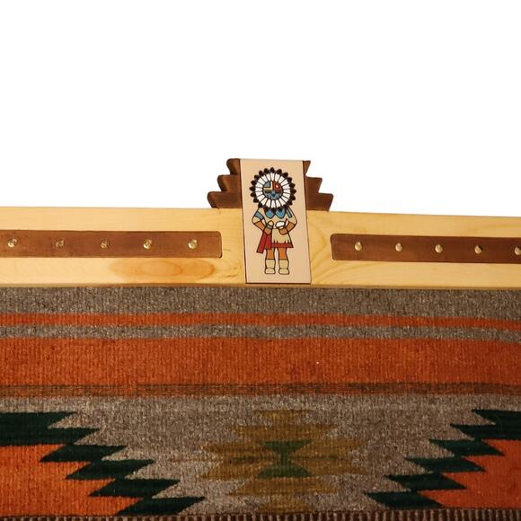 Native American Southwestern Style Wool Rug Handwoven Wall Hanging 61x28 - Picture 2 of 16